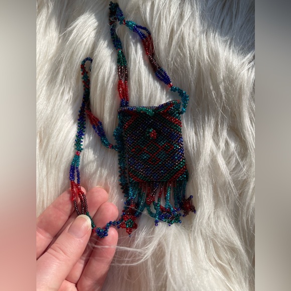 Set of Handmade Beaded Necklace Pouch Bags, Prayer Bags from Israel - Picture 11 of 16